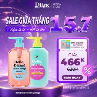 Combo dầu gội xả giữ màu tóc nhuộm Hello, Diane! Goodbye Damage Repairing 400ml*2