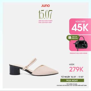 Giày Cao Gót Nữ 5cm Thời Trang JUNO Giày Mules Mũi Nhọn Gót Trụ CG05097