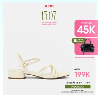 Giày Sandal Nữ 3cm Thời Trang JUNO Gót Thấp Quai Chéo SD03074