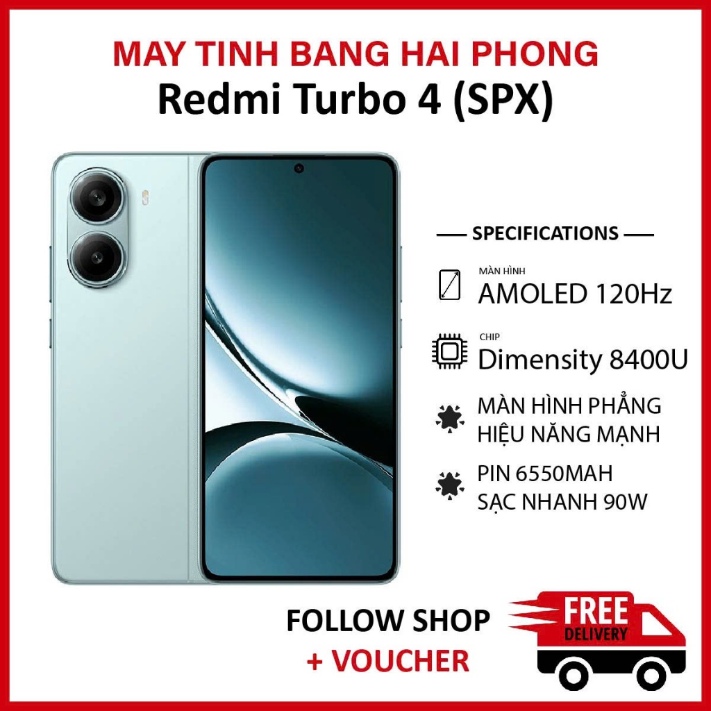 [Máy Cũ] Điện thoại Xiaomi Redmi Turbo 4 RAM 12/256GB chip Dimensity 8400 Ultra pin 6550 mAh hỗ trợ sạc nhanh 90W