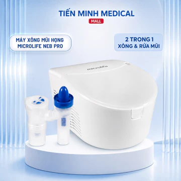 Máy xông mũi họng MICROLIFE NEB PRO " 2 in 1" Xông Và Rửa sạch khoang mũi chính hãng