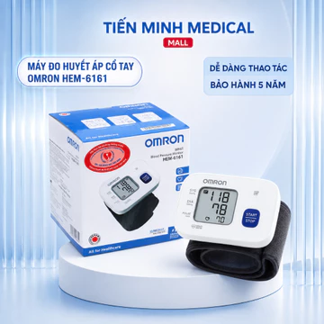 Máy đo huyết áp cổ tay tự động OMRON HEM-6161 dễ dàng thao tác bảo hành chính hãng 5 năm