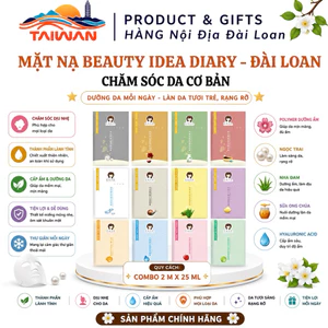 Combo 2 Mặt nạ lụa Dưỡng Ẩm,Cấp Ẩm,Sáng Mịn cho da Beauty idea Đài Loan chính hãng 25ml/miếng lẻ
