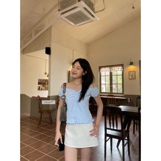 𝐍𝐨𝐚𝐡 𝐓𝐨𝐩 - Áo kiểu nữ, áo trễ vai caro nhien.official NAS00048