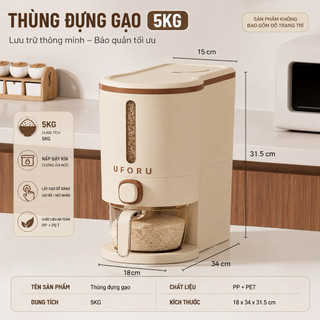 Thùng đựng gạo nút bấm tự động lấy gạo chống ẩm chống côn trùng