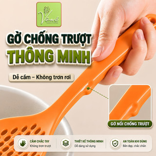 ( COMBO GIÁ RẺ ) Vá Vớt Thực Phẩm Dạng Lưới + 5 Móc Dán NANO – Vòm Decor – Vớt Mì Bún Rau Củ, Nhựa Chịu Nhiệt An Toàn