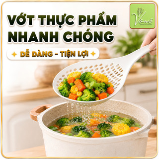 ( COMBO GIÁ RẺ ) Vá Vớt Thực Phẩm Dạng Lưới + 5 Móc Dán NANO – Vòm Decor – Vớt Mì Bún Rau Củ, Nhựa Chịu Nhiệt An Toàn