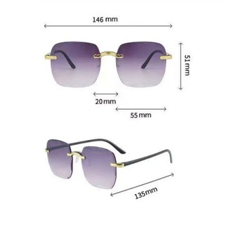 Kính Mát Thời Trang Unisex "Ocean Drift" – Kính Râm Không Viền Gọng Vàng Sang Trọng