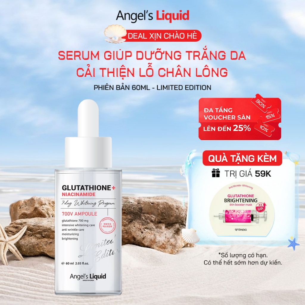 Serum Giúp Dưỡng Trắng Cải Thiện Lỗ Chân Lông Angel's Liquid Glutathione + 5% NIACINAMIDE 60ML