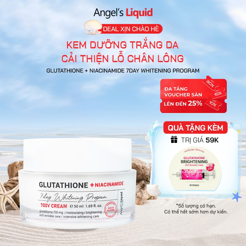 glutathione kem dng Angel's Liquid Lm Sng Da, M Thm 50ml Kem Dng Trng Da Ban