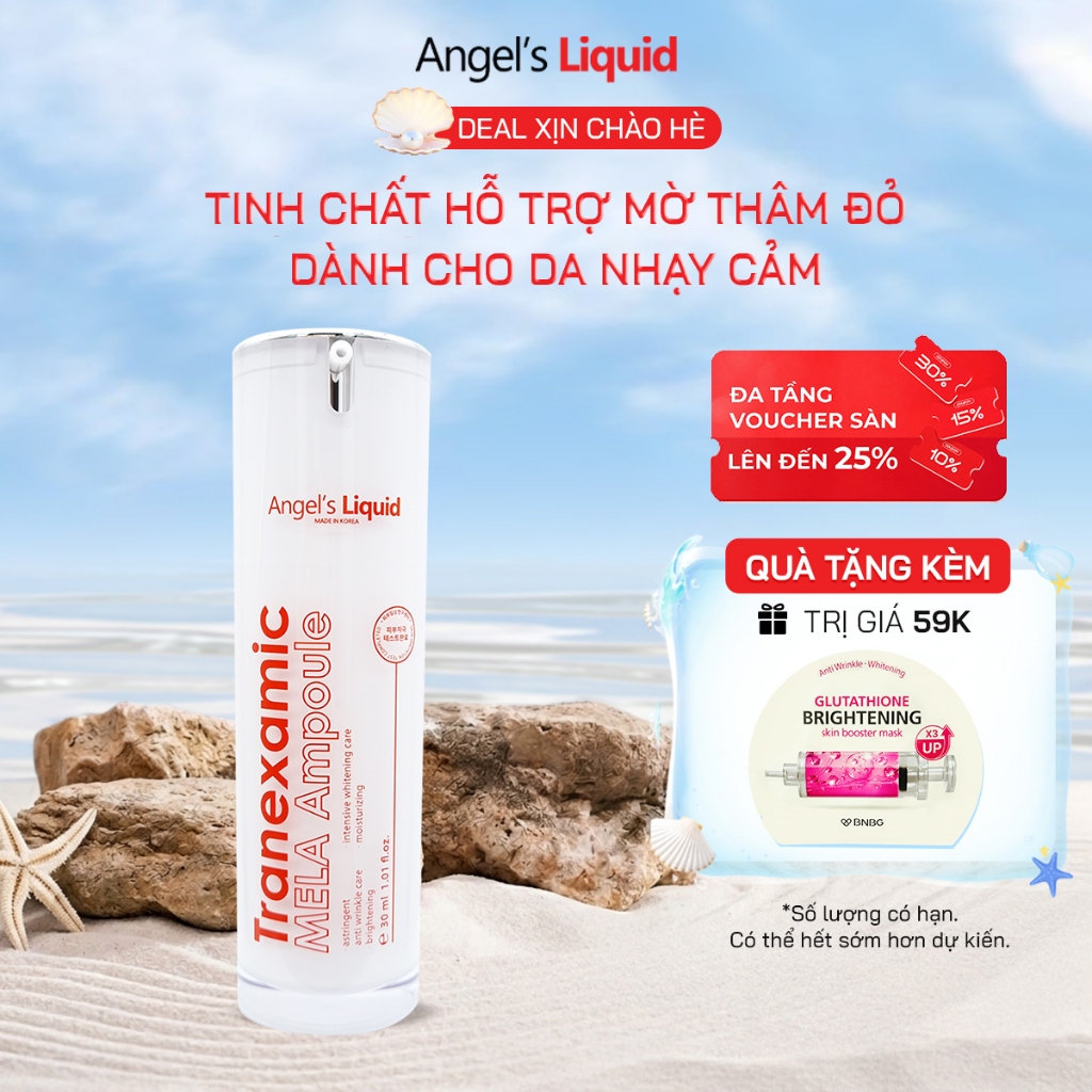 Tinh Chất Hỗ Trợ Mờ Thâm Đỏ Cho Da Nhạy Cảm Angel's Liquid Tranexamic Mela Ampoule 30ml (TRẮNG)