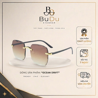 Kính Mát Thời Trang Unisex "Ocean Drift" – Kính Râm Không Viền Gọng Vàng Sang Trọng