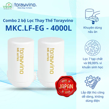 Combo 2 Bộ Lọc Thay Thế Torayvino MKC.LF-EG 4000L - Lõi Lọc Nước Tại Vòi - Chính Hãng Nhật Bản