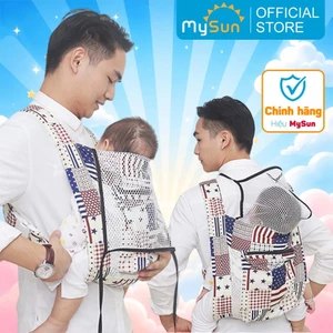Đai địu vải có chùm đầu cho em bé sơ sinh trẻ em 3 - 18 tháng tuổi ngồi chính hãng MySun