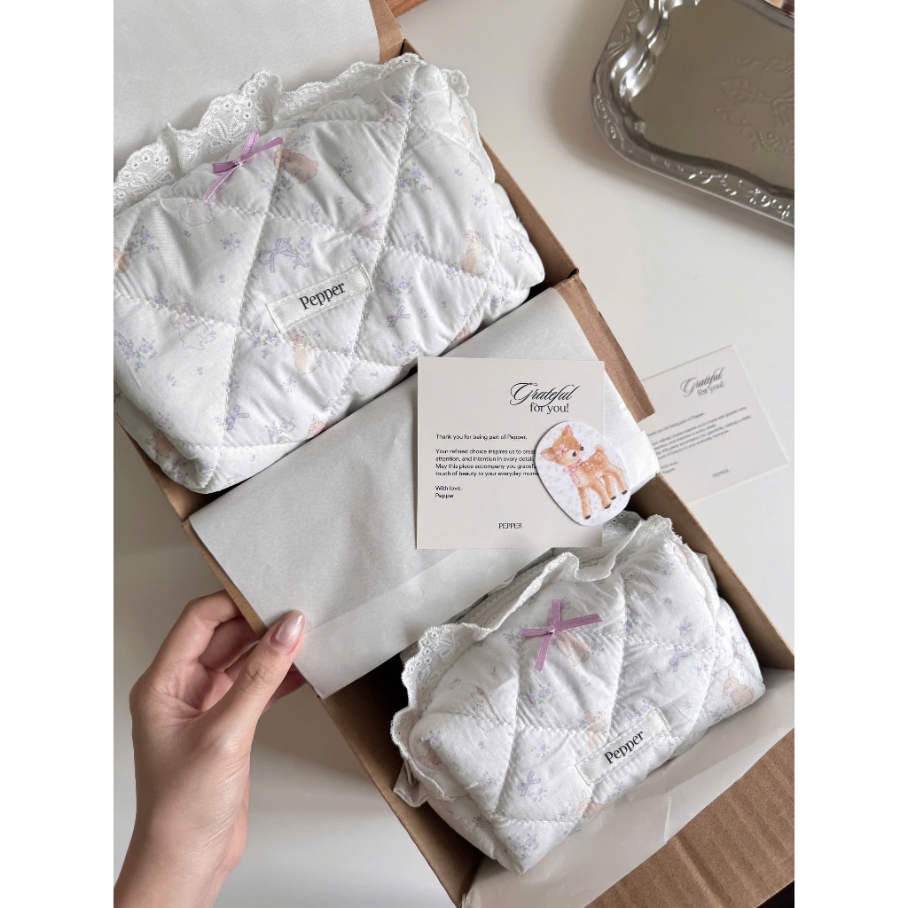 Pouch Chần Bông Nhiều Kích Cỡ Pepper Clothing Túi Đựng Mỹ Phẩm Make Up Hộp Bút Viết Đồ Dùng Cá Nhân Size Lớn Nhỏ - Pouch | BigBuy360 - bigbuy360.vn