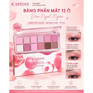 Phấn Mắt Bảng K'APEINE 12  ô Matte Pearl Màu Hồng Chống Thấm Nước Trang Điểm Lâu Dài Mỹ Phẩm