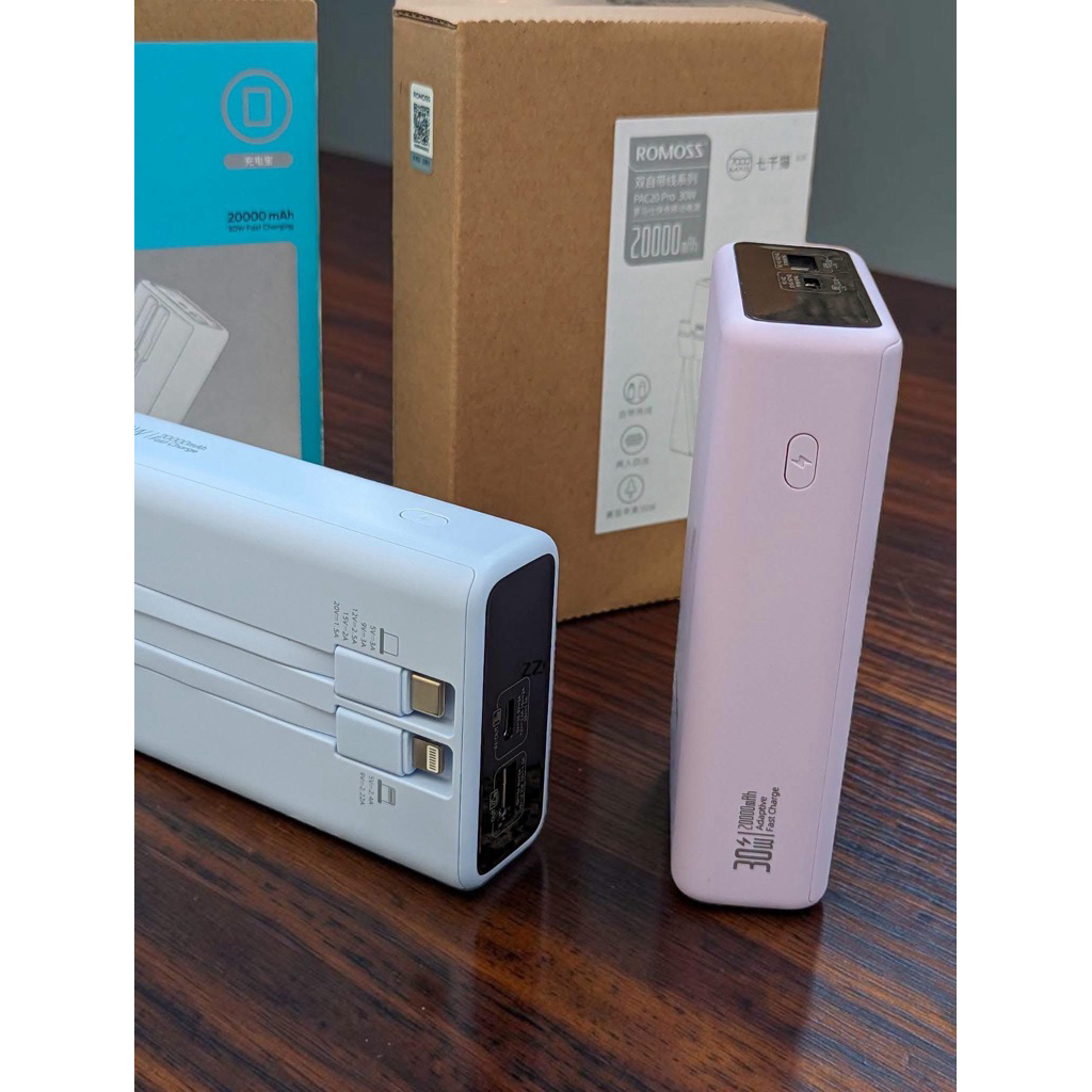 Sạc dự phòng Romoss Liền 2 dây C+L Pin 20000mAh .Hỗ trọ in-out max 30W sạc siêu nhanh samsung, iphone 15-16-17... | BigBuy360 - bigbuy360.vn