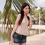 | nastra.ssm | Áo Hoa Lily Cổ Yếm Hở Lưng Khoét Ngực Nhún Eo Đi Biển