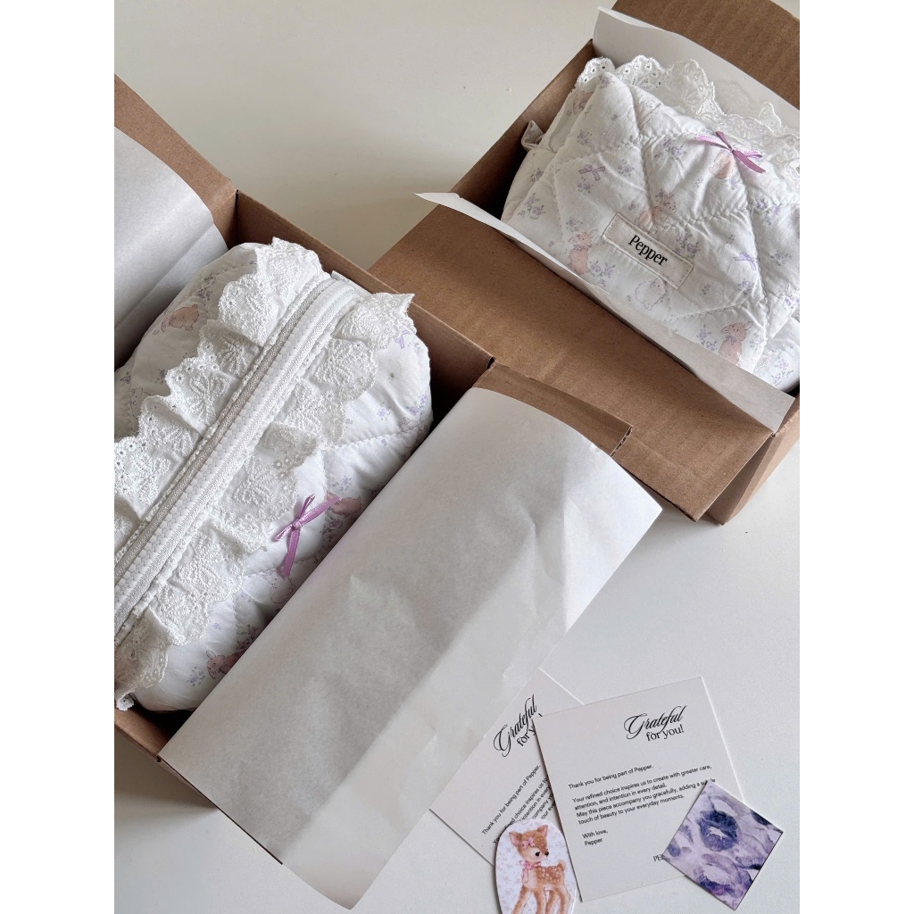 Pouch Chần Bông Nhiều Kích Cỡ Pepper Clothing Túi Đựng Mỹ Phẩm Make Up Hộp Bút Viết Đồ Dùng Cá Nhân Size Lớn Nhỏ - Pouch | BigBuy360 - bigbuy360.vn