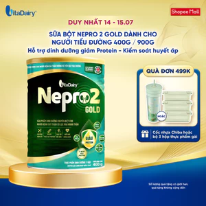 Sữa bột Nepro 2 Gold 400g - Phù hợp cho người bệnh suy thận có lọc máu ngoài