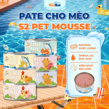 Pate Mèo S2Pet, Neeka Dạng Mousse & Gravy Lon 85g, Pate S2Pet Mèo Dạng Đặc Và Sốt