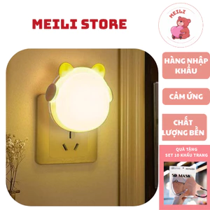 Đèn ngủ cắm tường hình gấu dễ thương 😍 Đèn trang trí đầy màu sắc 😍 Tiết kiệm điện năng