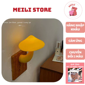 Đèn Ngủ Cắm Điện Mini Hình Nấm, Cảm Ứng Sáng Tự Động, Tiết Kiệm Điện Năng, Ánh Sáng Dịu