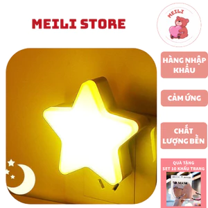 Đèn Ngủ Cắm Điện Mini Ngôi Sao, Cảm Ứng Ánh Sáng Tự Động Ánh Sáng Dịu MEILI STORE