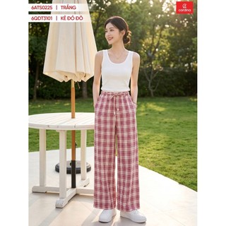 6QDT31 Quần kẻ Nữ 𝐂𝐀𝐑𝐃𝐈𝐍𝐀 Chất thô dáng suông Cao Cấp Bản Cạp Chun Co Giãn Thoải Máii