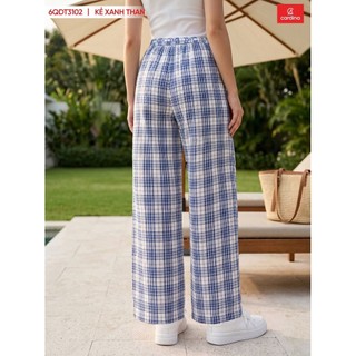 6QDT31 Quần kẻ Nữ 𝐂𝐀𝐑𝐃𝐈𝐍𝐀 Chất thô dáng suông Cao Cấp Bản Cạp Chun Co Giãn Thoải Máii