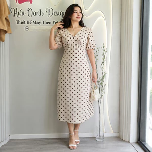 Đầm linen trung niên,độ bền cao,mát mịn,thấm hút mồ hôi,may viền tỉ mỉ,sản xuất độc quyền tại Kiều Oanh Designer