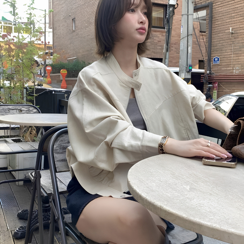 Áo Khoác Kaki 2 Lớp Cổ Tàu , Áo Khoác Bomber Mặc 4 Mùa Chống Nắng Đi Chơi Chất dày Dặn Form Dáng Rộng | BigBuy360 - bigbuy360.vn