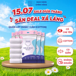 Combo 5 quần lót 1 lần tiện lợi S'BABY TANO chất liệu vải cotton cao cấp, mềm mại, co dãn tốt (TC)
