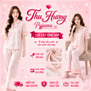 [DEAL BÁN CHẠY] Bộ Đồ Pijama Mặc Nhà Lụa Mềm Mịn Phối Nơ Thanh Lịch Mặc Êm Full Size 40-69kg