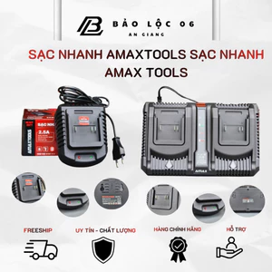 AMAXTOOLS Sạc nhanh 16-20V AMAXTOOLS dòng sạc 2.5ah sạc đôi s45, BẢO HÀNH 8 THÁNG
