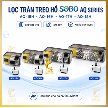 Lọc Tràn Trên Kèm Bơm Tặng Vật Liệu Lọc Sobo AQ-15H AQ16H AQ17H AQ18H - Lọc Nước Cho Hồ Cá
