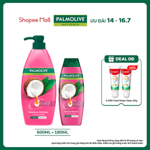 Bộ 2 Dầu gội Palmolive kèm xả 2-trong-1 chiết xuất thiên nhiên 600ML và 180ml