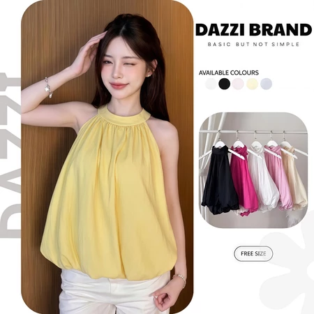 Áo BabyDoll Nữ Cổ Yếm Hở Vai Dáng Bí Vải Cotton Hàn DAZZI women