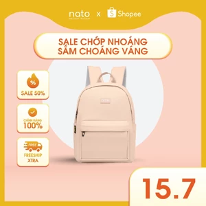 balo đi học vải canvas Natoli nam nữ cao cấp đơn giản nhiều ngăn chống nước Balo Basic Backpack B2