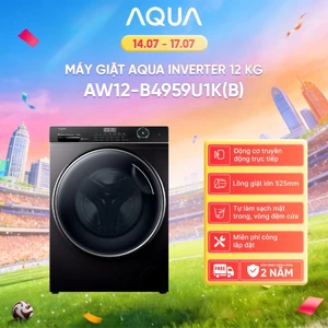 Máy giặt lồng ngang Aqua Inverter 12kg AW12-B4959U1K(B) - Bảo hành 2 năm - Freeship toàn quốc