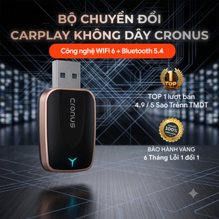 Bộ chuyển đổi Usb Carplay không dây Cronus chính hãng - WIFI 6+Bluetooth 5.4 , Có Update OTA