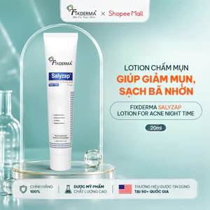 Chấm Mụn Fixderma Salyzap Lotion For Acne Night Time 20g Hỗ Trợ Giảm Mụn Dành Cho Ban Đêm