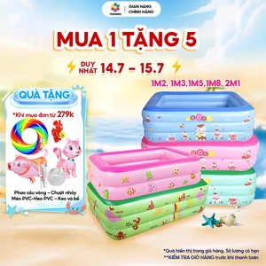 Bể bơi cho trẻ em hồ bơi cho bé phao bơi cho bé bể bơi gấp gọn cho bé 2-3 tầng chất liệu PVC cao cấp