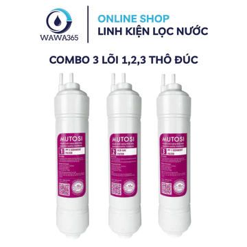 Combo 3 Lõi Lọc Nước Thô 1 2 3 OCB Đúc 10" Kết Nối Nhanh Chính Hãng MUTOSI | Linh Kiện Máy Lọc Nước RO