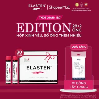 1 Hộp Collagen Elasten Giúp Da Căng Mịn, Chống Lão Hóa, Hỗ Trợ Cho Tóc Chắc Khỏe 30 ốngx25ml