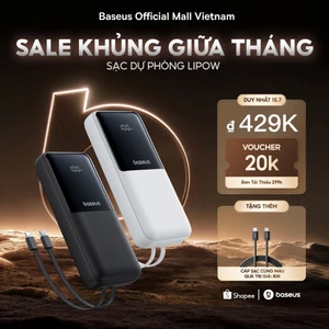 Sạc dự phòng Lipow 10000mAh & 20000mAh 22.5W/15W sạc nhanh tích hợp cáp tiện dụng