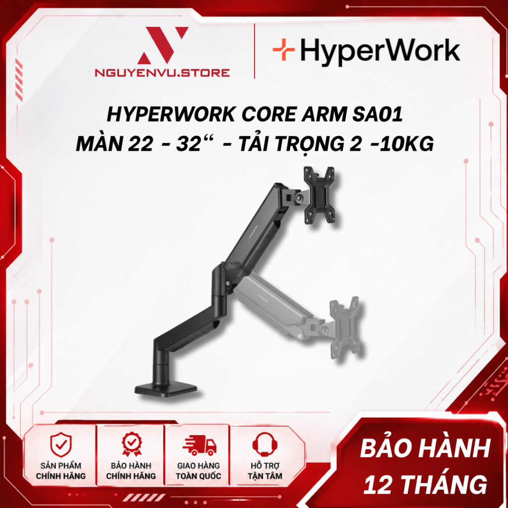 Giá đỡ màn hình Hyperwork Core Arm SA01 - Phù hợp màn 22 - 32