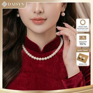 [ DAISYN ] N850 choker dây chuyền hạt ngọc trai nhân tạo 8li, chuỗi hạt ngọc trai nhân tạo sang trọng