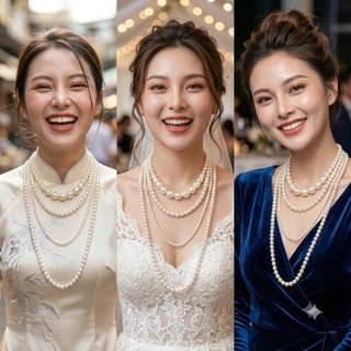[ DAISYN ] N647 dây chuyền áo dài , dây chuyền áo tấc, vòng cổ cưới 4 sợi ngọc trai nhân tạo  sang trọng