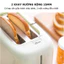 Máy nướng bánh mì Bear 2 ngăn, 6 cấp độ làm nóng, đa năng, tiện lợi, tiết kiệm thời gian cho bữa sáng dinh dưỡng
